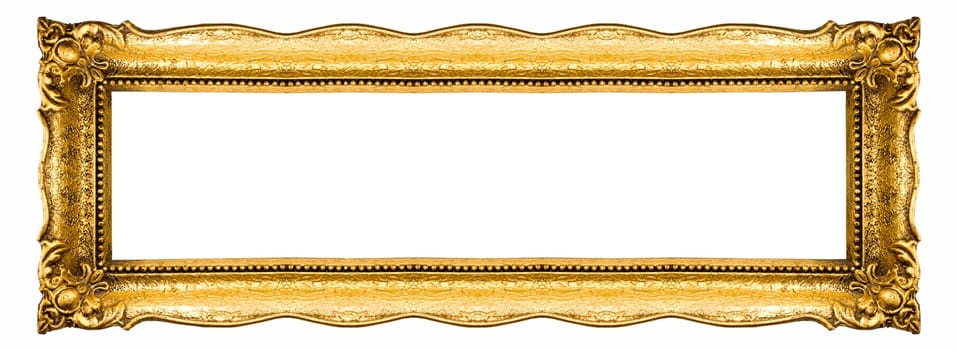 Old Picture Frame Isolated On White Background, Design Element