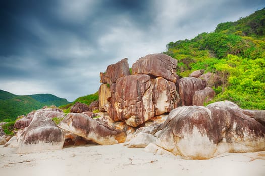 Stones on the beautiful beach