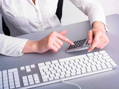 Woman in Business suit Analyzing data and plan