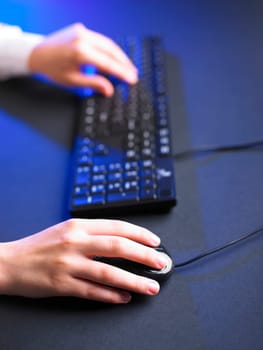 Business Secretary Typing on Computer Keyboard