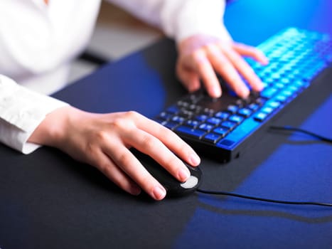 Business Secretary Typing on Computer Keyboard