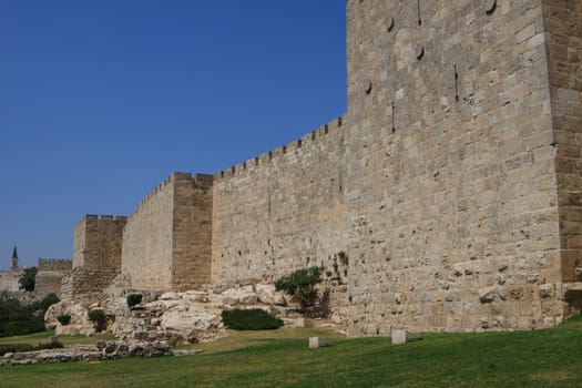 jerusalem old holly city outer defence wall