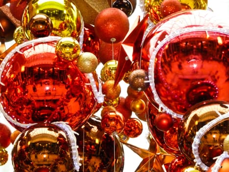 Colorful bright and shiny christmas baubles