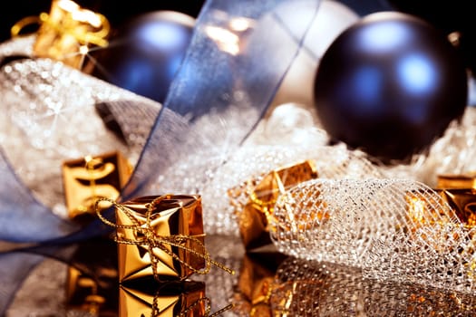 Small Golden Christmas Gift Before Christmas Decoration