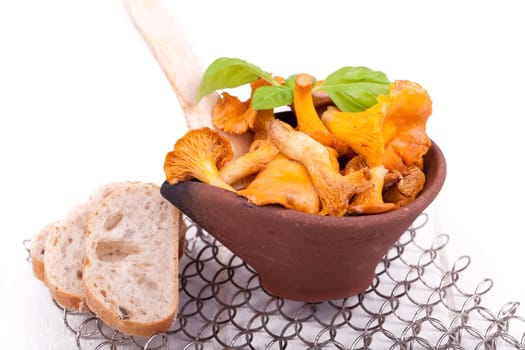 Chanterelles in a bowl