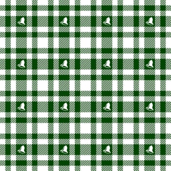 Christmas Bell on Plaid Tablecloths Pattern - Endless