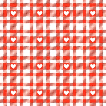 Hearts on Plaid Tablecloths Pattern - Endless