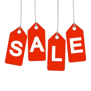 4 red pendants with SALE