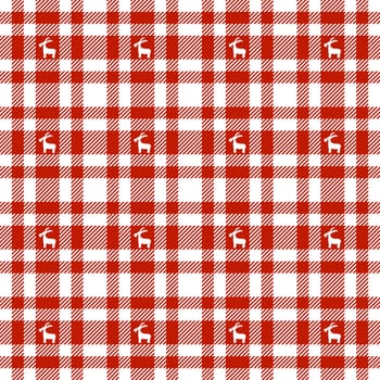 Reindeer on Plaid Tablecloths Pattern - Endless