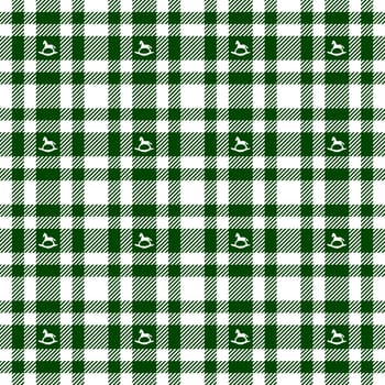 Crib Horse on Plaid Tablecloths Pattern - Endless