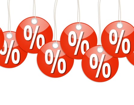 Red Round Pendant with % Sign - Endless