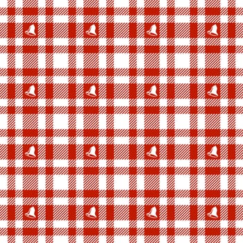 Christmas Bell on Plaid Tablecloths Pattern - Endless
