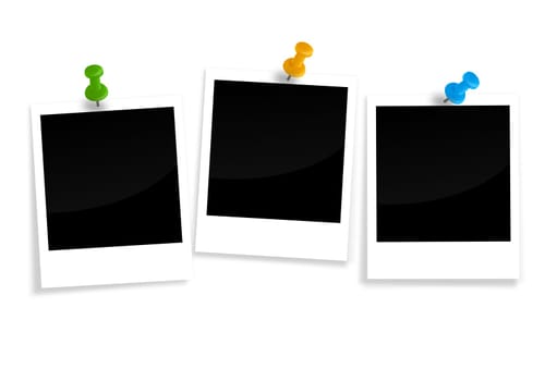 three Polaroids with pin