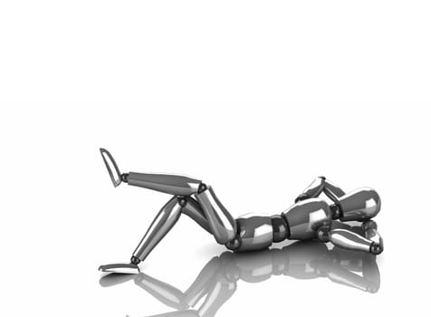 Articulated Doll Silver - Lying 5