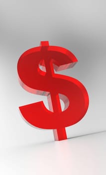 Big Dollar Symbol - Red Glass