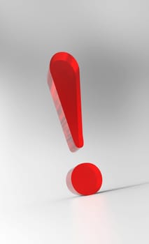 Big Exclamation Mark - Red Glass