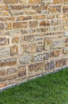 Half Stone Wall - Half Meadow Vertical