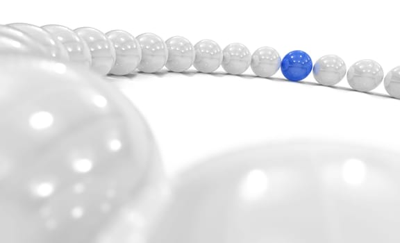 3D Blue Ball Focus 1