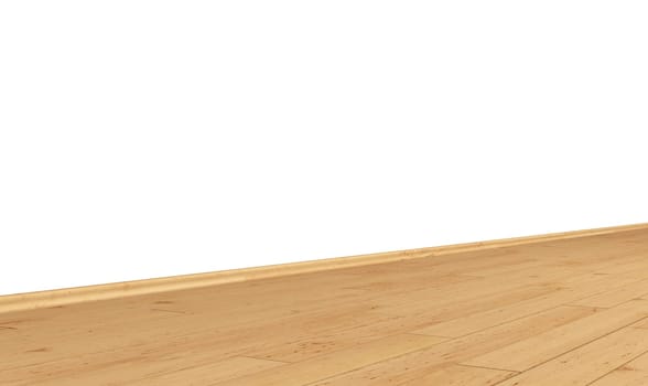 Wall with Wooden Floor Diagonal - Basswood