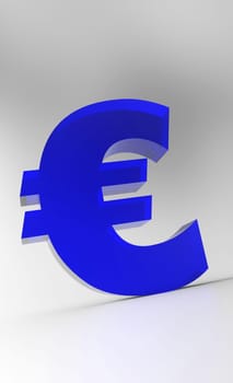 Big Euro Symbol - Blue Glass