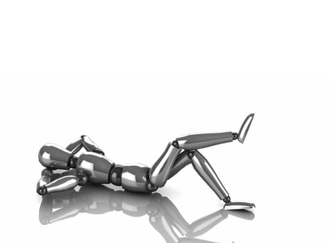 Articulated Doll Silver - Lying 7