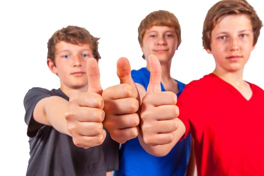 three happy friends enjoy life