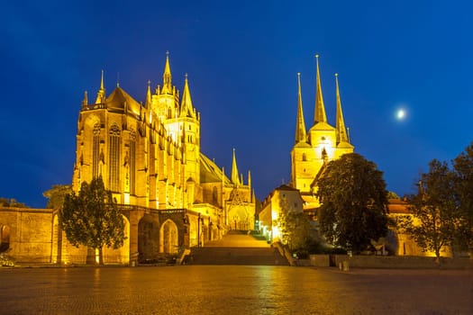 Erfurt Cathedral in the evening