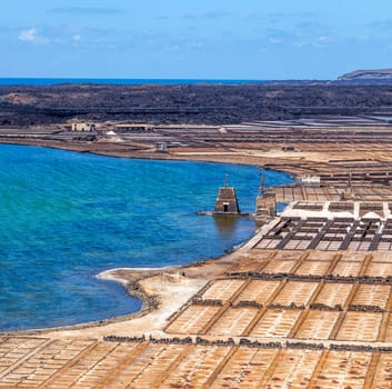 Salt refinery, Saline from Janubio, Lanzarote, Spain