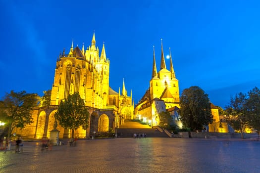 Erfurt Cathedral in the evening