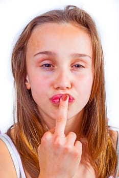 portrait of cute young teenage girl