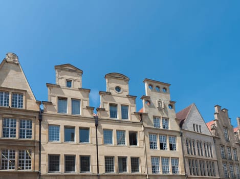 old monumental facades at the famous Prinzipalmarkt in Munster, Germany