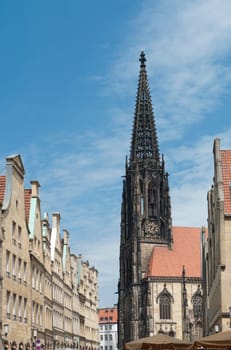 view on the Lamberti church in Munster, Germany