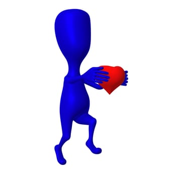 One 3d puppet is going give its heart