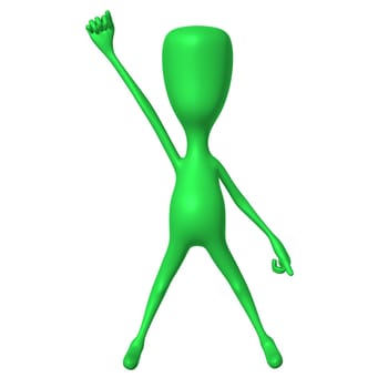 3d puppet with strange shape doing morning gymnastics
