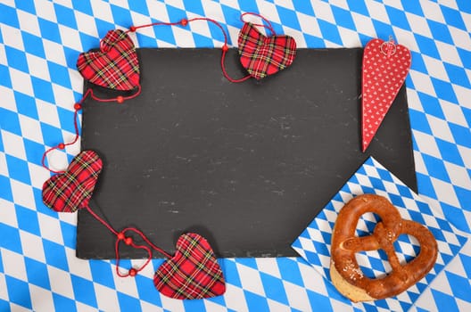 Bavarian Pattern Blue White Background Oktoberfest