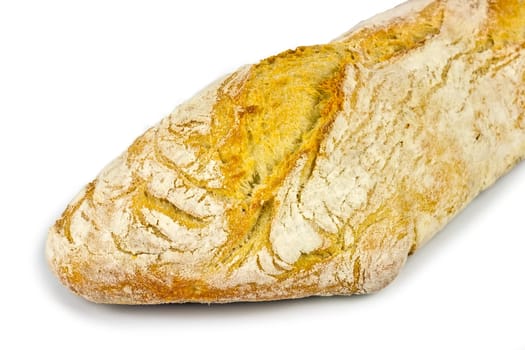 rye bread loaf isolated on white background