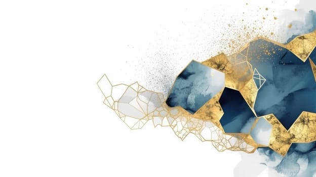 Abstract watercolor artwork mixed with buzzy geometric shapes for background of social media banner generative AI image