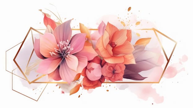 Watercolor abstract design for background of wedding or buzzy social media banner generative AI