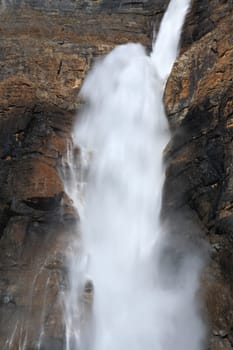 Time exposure of the Takkakaw waterfalls in Yoho National Park, British Columbia, Canada