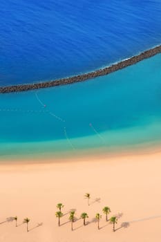 Beach Las Teresitas in Santa cruz de Tenerife north at Canary Islands