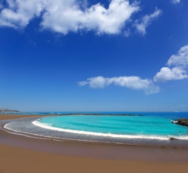 Adeje coast Las americas Beach in south Tenerife at Canary Islands