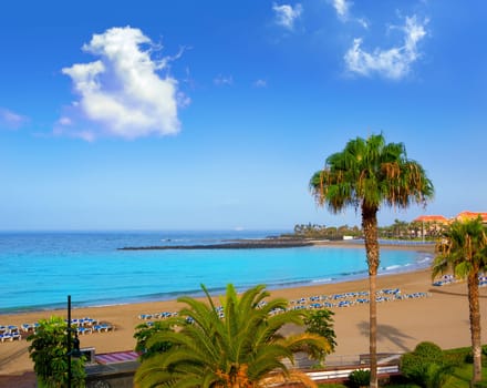 Las vistas beach Arona in costa Adeje Tenerife south at Canary Islands
