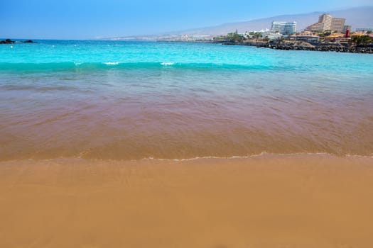 Las Americas Beach Adeje coast Beach in south Tenerife at Canary Islands