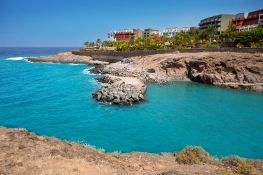 Beach Playa Paraiso costa Adeje in Tenerife at Canary Islands