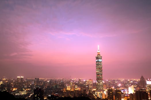 Taipei night scene with Taipei101