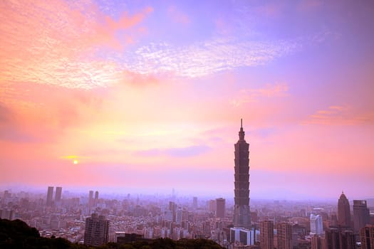 Taipei night scene with Taipei101