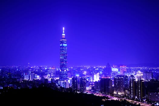 Taipei night scene with Taipei101