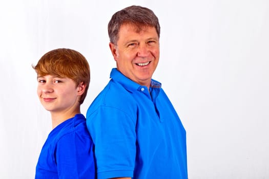 happy father with his cute son