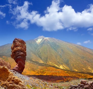 Teide National Park Roques de Garcia in Tenerife at Canary Islands