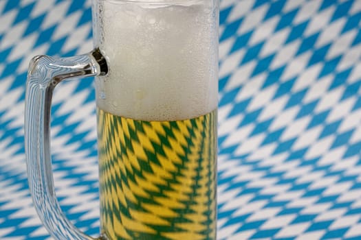Glass of beer with the Bavarian flag